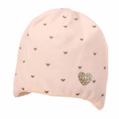 Mädchen Mütze Beanie gefüttert "goldene Herzen", zartrosa - 4401810 