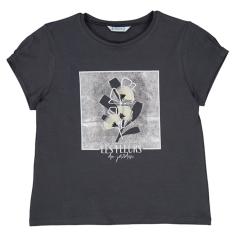 Mayoral Mädchen T-Shirt kurzarm mit großem Frontprint, anthrazit - 6020 