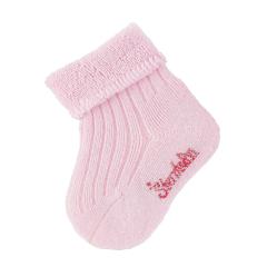 Sterntaler Mädchen Babysocken uni mit geripptem Vollplüsch, rosa - 8301450 