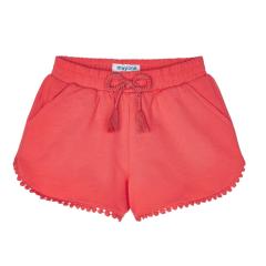 Mädchen kurze Hose Sommehose Shorty mit Band und Taschen "verziert", korallenrot - 607. 