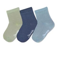 Sterntaler Socken 3er-Pack uni in blau, oliv - 8502210 