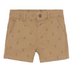 Baby Jungen Bermuda, kurze Hose, bedruckt "Tiere", 4 Taschen, Knopf, braun - 1247 