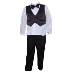 Festlicher Anzug Jungen 4-Tlg., weiß-schwarz 