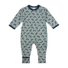 Jungen Overall Body langarm "Panda"-Alloverprint, grün - 221665 