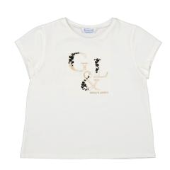 Mayoral Mädchen T-Shirt Kurzarm mit Schriftaufdruck "G & L", weiß - 8.54 