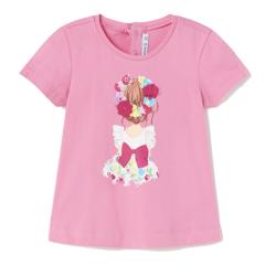 Mayoral Baby Mädchen T-Shirt kurzarm mit Brustprint "Blumenmädchen", rosa- 1014 