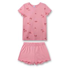 Sanetta Mädchen-Schlafanzug kurz mit "Straußen"-Alloverprint, rosa - 245862 