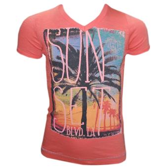 Jungen T-Shirt V-Schnitt Gold Beach, lachs 