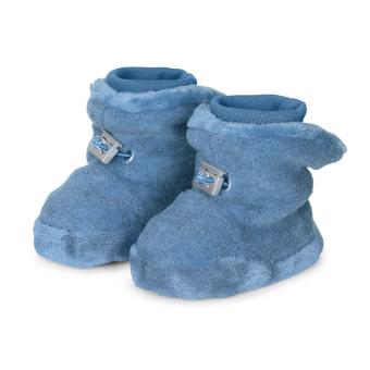 Baby Jungen Winterschuhe aus Microfleece gefüttert Plüschfutter mit Stoppern, Stulpe und Gummizug, mittelblau mel. - 5101620 