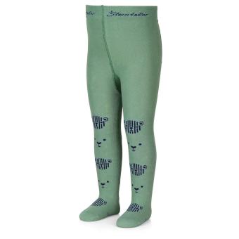 Jungen Kinder Baby Strumpfhose mit Baumwolle und leichtem Bund, Bärenkopf, grün - 8702201-gruen 