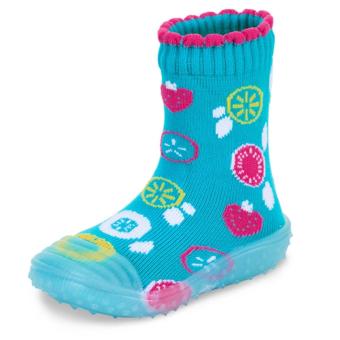 Mädchen Kinder Anti-Rutsch-Socken Adventure-Socks Socken-Schuh-Kombination "Früchte", türkis - 8362105-tuerk 