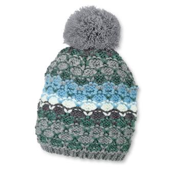 Jungen Mütze Strickmütze mit Bommel von Sterntaler, grau-türkis - 4721711 