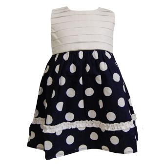 Mädchenkleid Sommerkleid ärmellos, weiß-blau 
