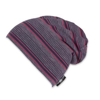 Mädchen Mütze Wintermütze gefüttert Baumwollmütze Slouch-Beanie gestreift, lila - 4521902 