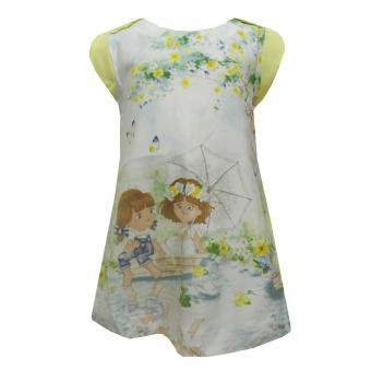 Baby Mädchen Kleid ärmellos Frühlingskleid Tunika, gelb 