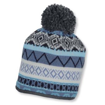 Jungen Wintermütze Strickmütze Bommel, blau 