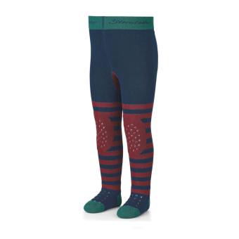 Jungen Strumpfhose Krabbelstrumpfhose Vollpüsch mit ABS-Noppen im Kniebereich, auf Spann und Sohle "Hirsch"-Motiv, marine - 8752112 