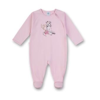 Mädchen Baby langer Schlafoverall einteilig Katze, rosa - 221403 