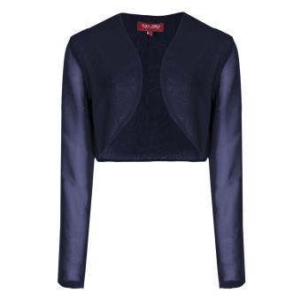 Festlicher Chiffon-Bolero Mädchen transparent, 3/4-Arm, dunkelblau - 1124500db, Größe 158 158 | dunkelblau | 