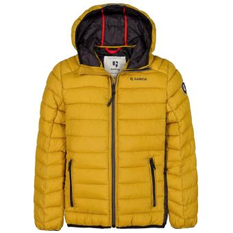Jungen Jacke Steppjacke gesteppt mit Kapuze, Jackentaschen und Reißverschluss gefüttert, caramel -  GJ130801 