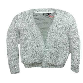 Sweatjacke Strickjacke für Mädchen mit Fell, grau 