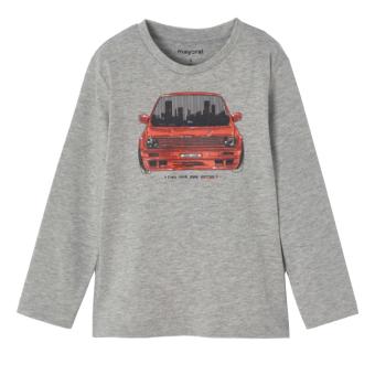Jungen Langarmshirt, mit Rundkragen, bedruckt, gemustert, "Auto" Wackelbild "the city is yours", grau - 4.009 