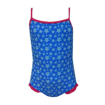 Badeanzug Mädchen Sternen-Musterung, blau 