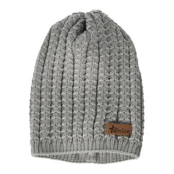 Jungen Baby Strickmütze Wintermütze einfarbig, silber -4702010 