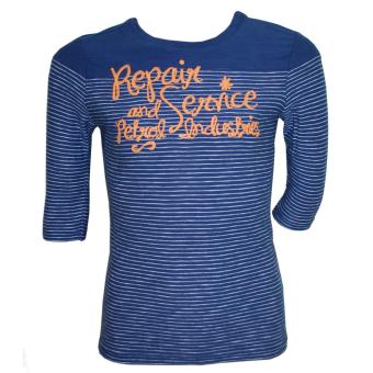 Langarmshirt dreiviertelarm Mädchen, blau 