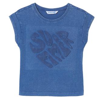 Mädchen T-shirt kurzarm, bedruckt "Summer", blau - 6.035blau 