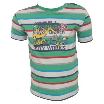 Baby Shirt Jungen kurzarm gestreift, grün 