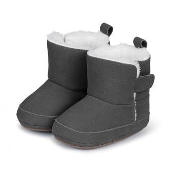 Baby-Schuhe Winterschuhe Jungen Stiefel rutschfeste Sohle gefüttert mit Klettverschluss einfarbig, eisengrau - 5301711 