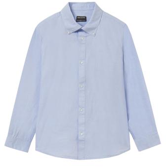 Jungen Teenager festliches Hemd, langarm, 100% Baumwolle, zum knöpfen, mit Kragen, einfarbig, hellblau - 874hb - Größe 140 140 | hellblau | 