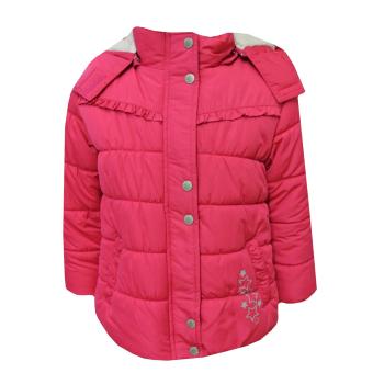 Baby Mädchen Steppanorak mit Kapuze Fleecefutter und Einhorn Stickerei, pink 