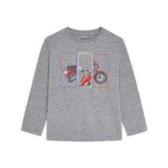 Mayoral Jungen Kinder Shirt langarm mit Rundkragen"Moped,positive" grau - 4088 