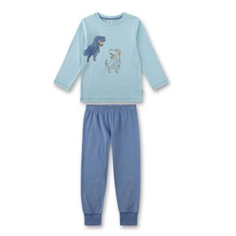 Sanetta Jungen-Schlafanzug lang aus 100% Bio-Baumwolle, mit Frontprint "Dinosaurier", blau - 233317 