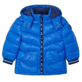 Mayoral Baby Jungen Winterjacke, gesteppte Jacke mit abnehmbarer Kapuze, Taschen und Reisverschluss, blau - 2416 