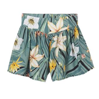 Mädchen Shorts, Hose kurz, bedruckt "Blumen", grün - 6.218 