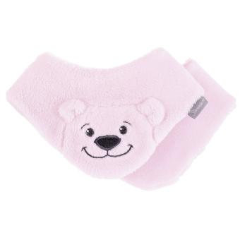 Mädchen Baby Winter Dreieckstuch aus Microfleece mit Klettverschluss "Bär" einfarbig, rosa – 4102080-rosa 