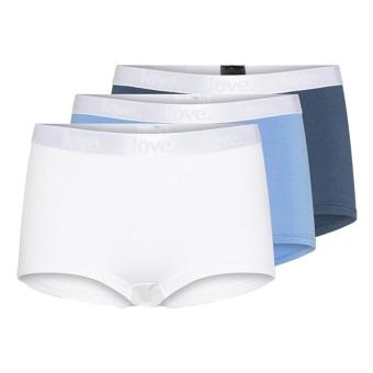 Schiesser Mädchen-Shorts 3er Pack Organic Cotton Love, weiß/blau - 180960 