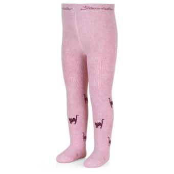 Mädchen Kinder Baby Winter Thermostrumpfhose mit Vollplüsch, Po-Motiv- Katze mit Hexe, rosa - 8722204-rosa 