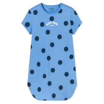 Schiesser Mädchen-Sleepshirt kurzarm aus Organic Cotton mit Allover-Dot, blau - 180952 