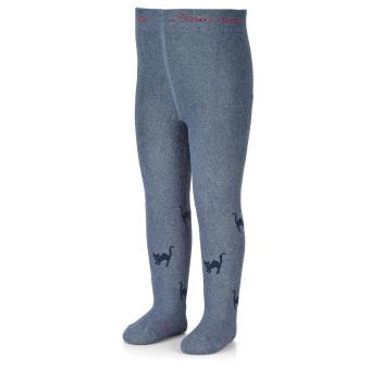 Mädchen Kinder Baby Winter Thermostrumpfhose mit Vollplüsch, Po-Motiv- Katze mit Hexe, blau - 8722204-tinte 