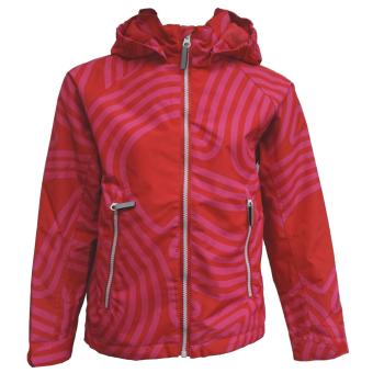 Outburst Mädchen Regenjacke Winddicht und Wasserdicht 10.000mm Wassersäule "rot geringelt", rot - 6817114 