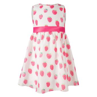 Mädchen Sommerkleid Festmode festliches Kleid kurzarm "Erdbeere" ,weiß-pink -911517 -Größe 92 92 | pink | 