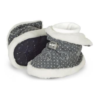 Baby Jungen Winterschuhe gefüttert Plüschfutter mit Stoppern, Stulpen und Gummizug "Elefant", eisengrau - 5101932 