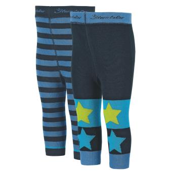 Jungen Baby Kinder Leggins Doppelpack gestreift Sterne/Ringel, marine - 8762020-marin 