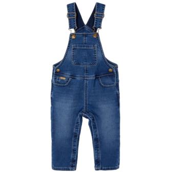 Baby Jungen Jeans-Latzhose, lang, abnehmbare Träger, 5 Taschen, einfarbig, blau - 2.653 