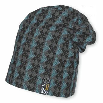 Jungen Beanie Wintermütze gemustert, grau 