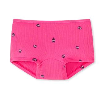 Mädchen Short Slip komfortable Beinausschnitt "Allover Eulen", Pink - 175314 